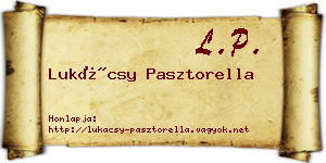 Lukácsy Pasztorella névjegykártya